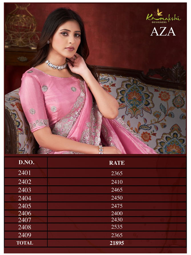 Aza By Kamakshi Designers Pure Crush Soft Silk Wear Saree Wholesale Online